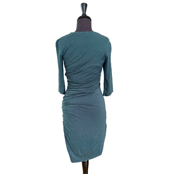 Helmut Lang Ruched Bodycon Dress Dark Green Size M - Picture 5 of 11